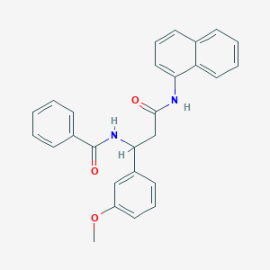 molecular formula C27H24N2O3 B1224091 N-[1-(3-methoxyphenyl)-3-(1-naphthalenylamino)-3-oxopropyl]benzamide 