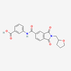 molecular formula C21H18N2O6 B1224092 3-[[[1,3-Dioxo-2-(2-oxolanylmethyl)-5-isoindolyl]-oxomethyl]amino]benzoic acid 