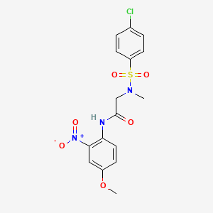 molecular formula C16H16ClN3O6S B1224094 2-[(4-chlorophenyl)sulfonyl-methylamino]-N-(4-methoxy-2-nitrophenyl)acetamide 