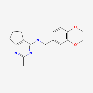 N-[(2,3-dihydro-1,4-benzodioxin-6-yl)methyl]-N,2-dimethyl-5H,6H,7H-cyclopenta[d]pyrimidin-4-amine