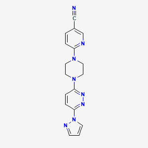 6-{4-[6-(1H-pyrazol-1-yl)pyridazin-3-yl]piperazin-1-yl}pyridine-3-carbonitrile