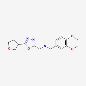 [(2,3-Dihydro-1,4-benzodioxin-6-yl)methyl](methyl){[5-(oxolan-3-yl)-1,3,4-oxadiazol-2-yl]methyl}amine