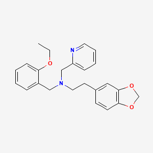 molecular formula C24H26N2O3 B1224099 2-(1,3-benzodioxol-5-yl)-N-[(2-ethoxyphenyl)methyl]-N-(2-pyridinylmethyl)ethanamine 