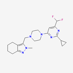 3-({4-[2-cyclopropyl-6-(difluoromethyl)pyrimidin-4-yl]piperazin-1-yl}methyl)-2-methyl-4,5,6,7-tetrahydro-2H-indazole