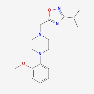 molecular formula C17H24N4O2 B12241009 1-(2-Methoxyphenyl)-4-{[3-(propan-2-yl)-1,2,4-oxadiazol-5-yl]methyl}piperazine 