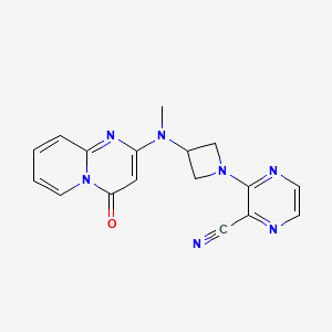 3-{3-[methyl({4-oxo-4H-pyrido[1,2-a]pyrimidin-2-yl})amino]azetidin-1-yl}pyrazine-2-carbonitrile