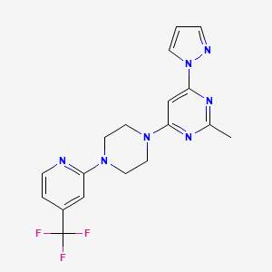 2-methyl-4-(1H-pyrazol-1-yl)-6-{4-[4-(trifluoromethyl)pyridin-2-yl]piperazin-1-yl}pyrimidine