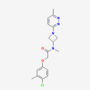 molecular formula C18H21ClN4O2 B12241035 2-(4-chloro-3-methylphenoxy)-N-methyl-N-[1-(6-methylpyridazin-3-yl)azetidin-3-yl]acetamide 