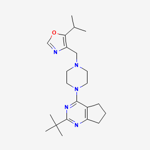 1-{2-tert-butyl-5H,6H,7H-cyclopenta[d]pyrimidin-4-yl}-4-{[5-(propan-2-yl)-1,3-oxazol-4-yl]methyl}piperazine