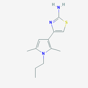molecular formula C12H17N3S B1224112 4-(2,5-Dimethyl-1-propyl-3-pyrrolyl)-2-thiazolamine 