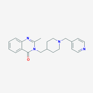 molecular formula C21H24N4O B12241138 2-Methyl-3-({1-[(pyridin-4-yl)methyl]piperidin-4-yl}methyl)-3,4-dihydroquinazolin-4-one 