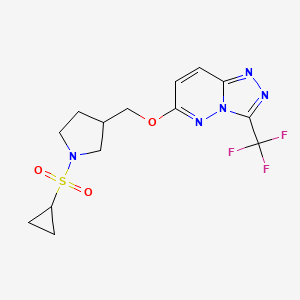 1-(Cyclopropanesulfonyl)-3-({[3-(trifluoromethyl)-[1,2,4]triazolo[4,3-b]pyridazin-6-yl]oxy}methyl)pyrrolidine