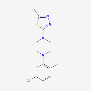 molecular formula C14H17ClN4S B12241180 1-(5-Chloro-2-methylphenyl)-4-(5-methyl-1,3,4-thiadiazol-2-yl)piperazine 