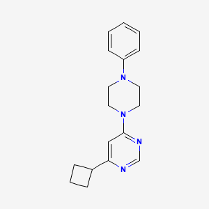 molecular formula C18H22N4 B12241196 4-Cyclobutyl-6-(4-phenylpiperazin-1-yl)pyrimidine 