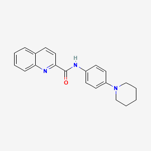 molecular formula C21H21N3O B1224121 N-[4-(1-哌啶基)苯基]-2-喹啉甲酰胺 