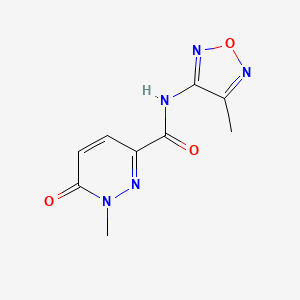 molecular formula C9H9N5O3 B12241213 1-methyl-N-(4-methyl-1,2,5-oxadiazol-3-yl)-6-oxo-1,6-dihydropyridazine-3-carboxamide 