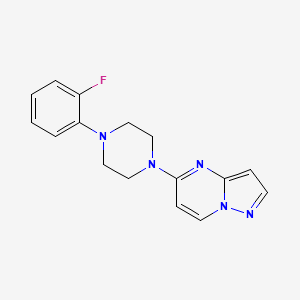 molecular formula C16H16FN5 B12241220 1-(2-Fluorophenyl)-4-{pyrazolo[1,5-a]pyrimidin-5-yl}piperazine 