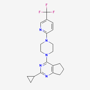 1-{2-cyclopropyl-5H,6H,7H-cyclopenta[d]pyrimidin-4-yl}-4-[5-(trifluoromethyl)pyridin-2-yl]piperazine