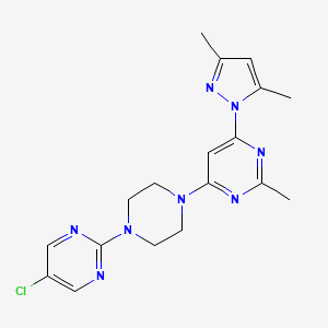 4-[4-(5-chloropyrimidin-2-yl)piperazin-1-yl]-6-(3,5-dimethyl-1H-pyrazol-1-yl)-2-methylpyrimidine