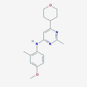 N-(4-methoxy-2-methylphenyl)-2-methyl-6-(oxan-4-yl)pyrimidin-4-amine