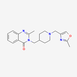 molecular formula C20H24N4O2 B12241316 2-Methyl-3-({1-[(2-methyl-1,3-oxazol-4-yl)methyl]piperidin-4-yl}methyl)-3,4-dihydroquinazolin-4-one 