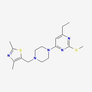 4-{4-[(2,4-Dimethyl-1,3-thiazol-5-yl)methyl]piperazin-1-yl}-6-ethyl-2-(methylsulfanyl)pyrimidine