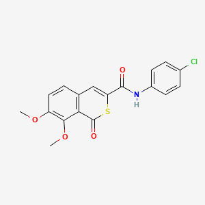N-(4-chlorophenyl)-7,8-dimethoxy-1-oxo-2-benzothiopyran-3-carboxamide