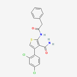 molecular formula C19H14Cl2N2O2S B1224137 4-(2,4-Dichlorophenyl)-2-[(1-oxo-2-phenylethyl)amino]-3-thiophenecarboxamide 