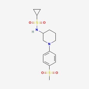 molecular formula C15H22N2O4S2 B12241384 N-[1-(4-methanesulfonylphenyl)piperidin-3-yl]cyclopropanesulfonamide 