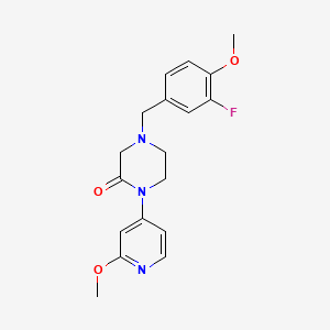 4-[(3-Fluoro-4-methoxyphenyl)methyl]-1-(2-methoxypyridin-4-yl)piperazin-2-one