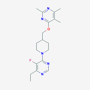 4-Ethyl-5-fluoro-6-(4-{[(2,5,6-trimethylpyrimidin-4-yl)oxy]methyl}piperidin-1-yl)pyrimidine