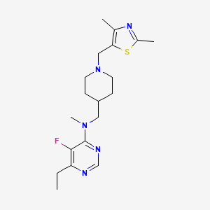 N-({1-[(2,4-dimethyl-1,3-thiazol-5-yl)methyl]piperidin-4-yl}methyl)-6-ethyl-5-fluoro-N-methylpyrimidin-4-amine