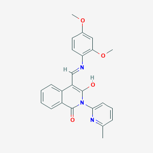 molecular formula C24H21N3O4 B1224144 4-[(2,4-Dimethoxyanilino)methylidene]-2-(6-methyl-2-pyridinyl)isoquinoline-1,3-dione 