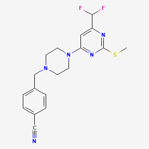 4-({4-[6-(Difluoromethyl)-2-(methylsulfanyl)pyrimidin-4-yl]piperazin-1-yl}methyl)benzonitrile