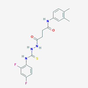 4-[[(2,4-difluoroanilino)-sulfanylidenemethyl]hydrazo]-N-(3,4-dimethylphenyl)-4-oxobutanamide