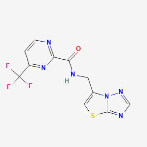 N-({[1,2,4]triazolo[3,2-b][1,3]thiazol-6-yl}methyl)-4-(trifluoromethyl)pyrimidine-2-carboxamide