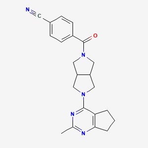 4-(5-{2-methyl-5H,6H,7H-cyclopenta[d]pyrimidin-4-yl}-octahydropyrrolo[3,4-c]pyrrole-2-carbonyl)benzonitrile