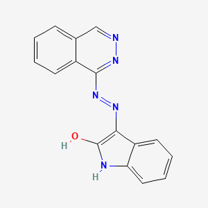 molecular formula C16H11N5O B1224152 3-(1-Phthalazinylhydrazo)-2-indolone 