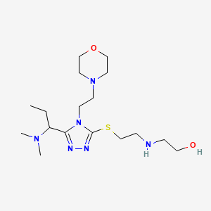 molecular formula C17H34N6O2S B1224154 2-[2-[[5-[1-(Dimethylamino)propyl]-4-[2-(4-morpholinyl)ethyl]-1,2,4-triazol-3-yl]thio]ethylamino]ethanol 