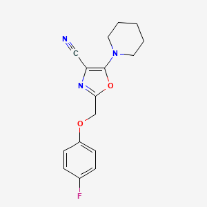 molecular formula C16H16FN3O2 B1224155 2-[(4-Fluorophenoxy)methyl]-5-(1-piperidinyl)-4-oxazolecarbonitrile 