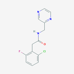 molecular formula C13H11ClFN3O B12241550 2-(2-chloro-6-fluorophenyl)-N-[(pyrazin-2-yl)methyl]acetamide 