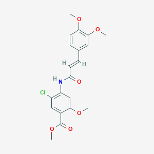 molecular formula C20H20ClNO6 B1224156 Methyl 5-chloro-4-((3-(3,4-dimethoxyphenyl)acryloyl)amino)-2-methoxybenzoate 