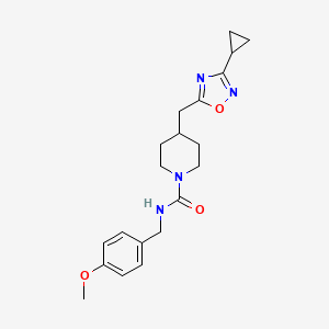 4-[(3-cyclopropyl-1,2,4-oxadiazol-5-yl)methyl]-N-[(4-methoxyphenyl)methyl]piperidine-1-carboxamide