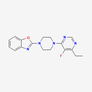 molecular formula C17H18FN5O B12241600 2-[4-(6-Ethyl-5-fluoropyrimidin-4-yl)piperazin-1-yl]-1,3-benzoxazole 