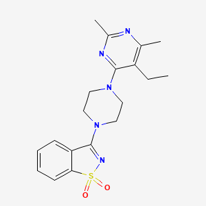 3-[4-(5-Ethyl-2,6-dimethylpyrimidin-4-yl)piperazin-1-yl]-1,2-benzothiazole 1,1-dioxide