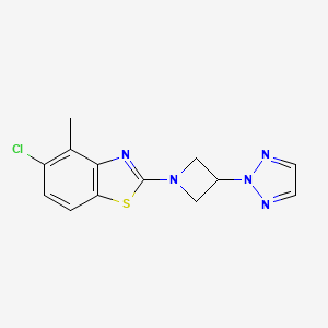 molecular formula C13H12ClN5S B12241609 5-chloro-4-methyl-2-[3-(2H-1,2,3-triazol-2-yl)azetidin-1-yl]-1,3-benzothiazole 