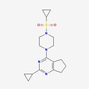 1-(cyclopropanesulfonyl)-4-{2-cyclopropyl-5H,6H,7H-cyclopenta[d]pyrimidin-4-yl}piperazine