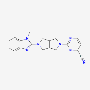 molecular formula C19H19N7 B12241682 2-[5-(1-methyl-1H-1,3-benzodiazol-2-yl)-octahydropyrrolo[3,4-c]pyrrol-2-yl]pyrimidine-4-carbonitrile 