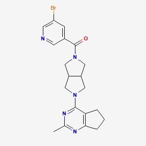 molecular formula C20H22BrN5O B12241687 3-bromo-5-(5-{2-methyl-5H,6H,7H-cyclopenta[d]pyrimidin-4-yl}-octahydropyrrolo[3,4-c]pyrrole-2-carbonyl)pyridine 