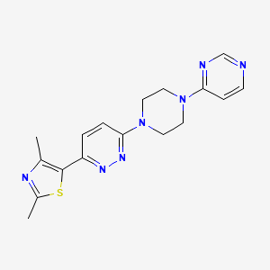 molecular formula C17H19N7S B12241734 3-(2,4-Dimethyl-1,3-thiazol-5-yl)-6-[4-(pyrimidin-4-yl)piperazin-1-yl]pyridazine 